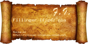 Fillinger Ifigénia névjegykártya